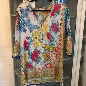 Barely Worn Floral Print Johnny Was Tunic